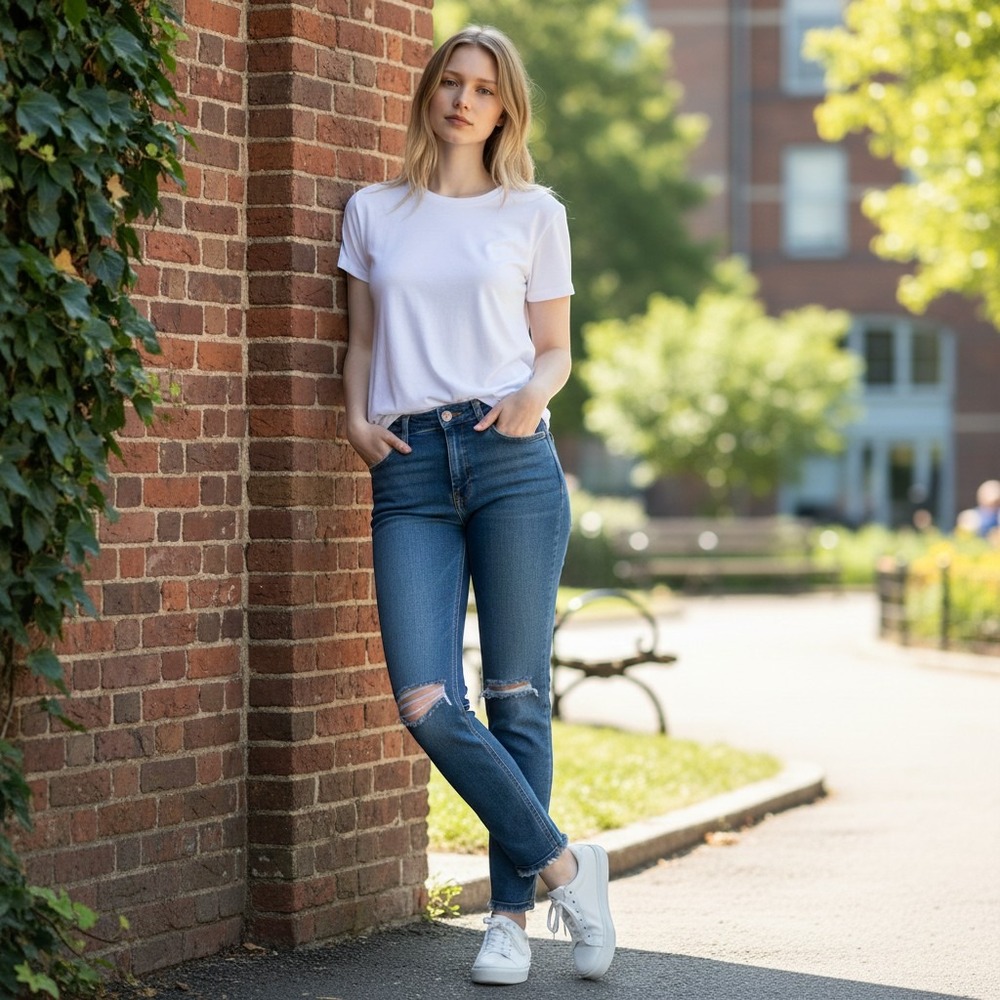 Unser Skinny Jeans Women 8 Blue Excellent Distressed High Rise Frayed Hem